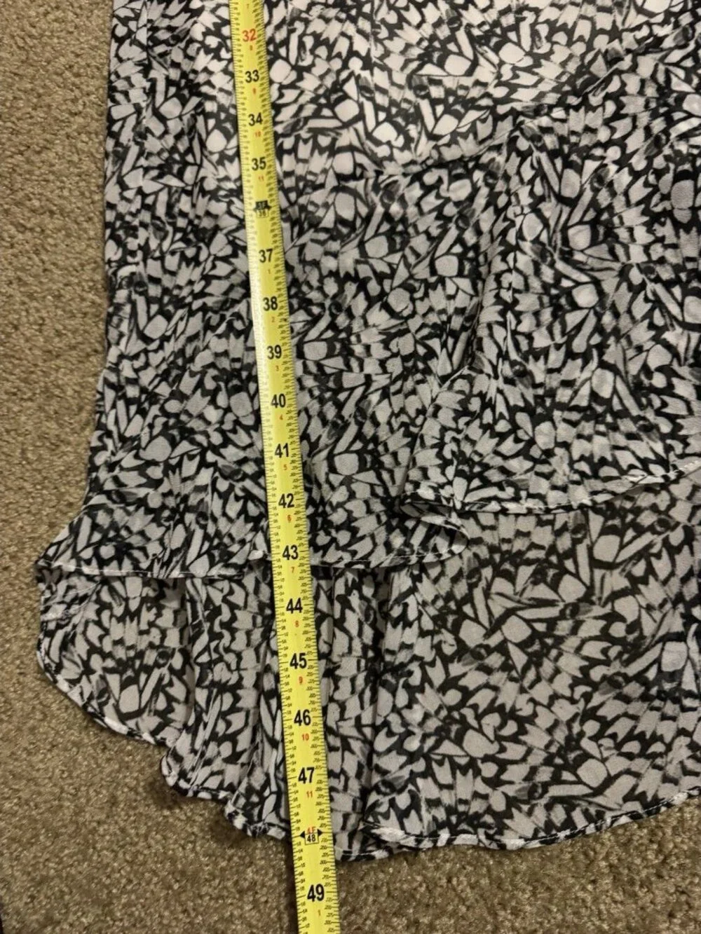 WHBM Women Black White Floral Faux Wrap Dress Ruffles SMALL Dainty Romantic READ - Picture 6 of 13